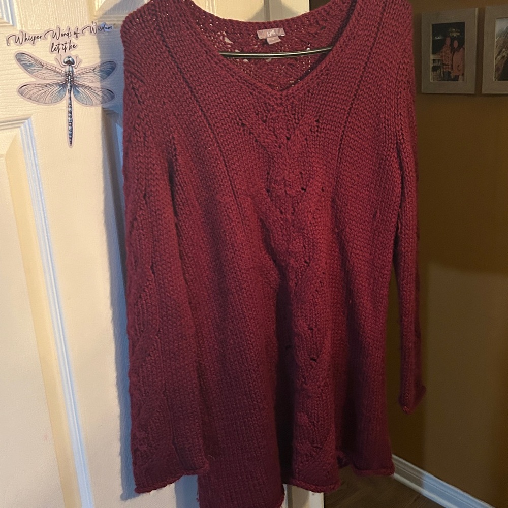 J. Jill Burgundy Knit Top